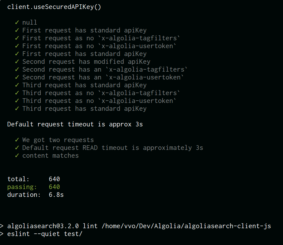 640 passing
assertions and counting!