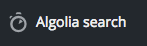 Algolia search menu entry