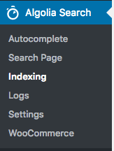 Algolia search expanded menu